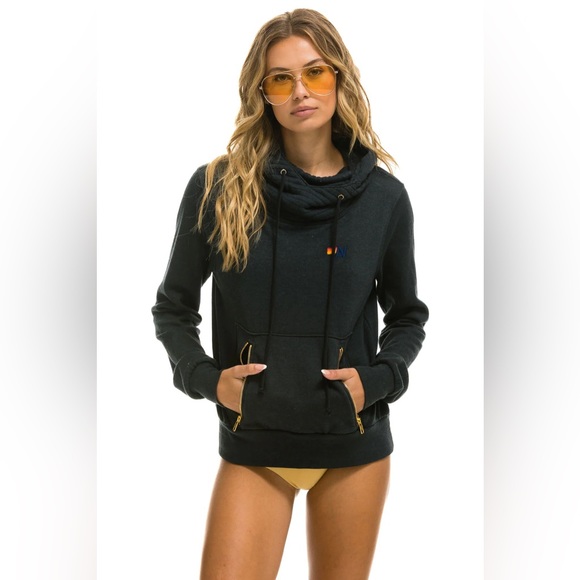 Ninja Pullover Hoodie Charcoal Navy Aviator Nation - Picture 2 of 3